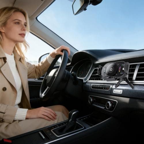 Car Mobile Phone Holder with Charger Type-C Foldable Safety Protection — view 2