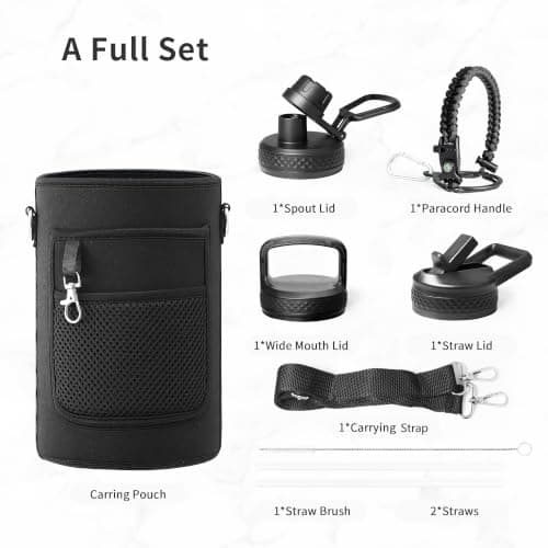 Trebo Insulated Water Bottle 2 L Stainless Steel with Paracord Handle & Bag — view 6