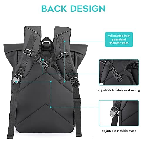 BANGE carry on Backpack fit 15.6 Inch Laptop Backpack Waterproof for Men and Women travel Backpack Cabin Size for Airplanes (Black) — view 4