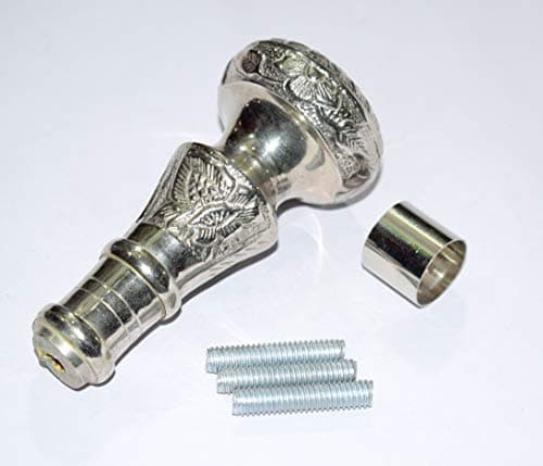 india.nautical.store Vintage Antique Walking Cane Wooden Walking Stick Silver Brass Handle Knob Gift ab,7 cm — view 2