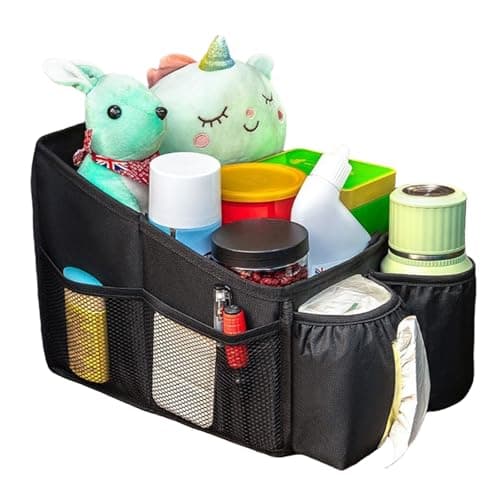 Gsrhzd Car Seat Organiser, Cup Holders, Tissue Box, Multiple Mesh Pockets
