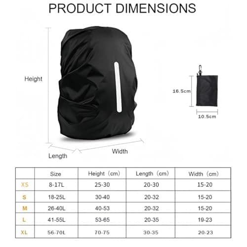 GUKOY Waterproof Rain Cover with Reflective Strap for Backpack, 2 Adjustable Anti Slip Cross Buckle Strap, Rainproof Snowproof Dustproof Anti-Frost Covers (S for 18-25L backpack) — view 5