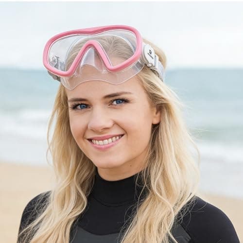 RIOROO Adult Snorkel Mask, Diving Goggles 180° Panoramic View, Anti-Fog, Tempered Glass Lenses, Diving Mask with Nose Cover for Adults and Youth. — view 6