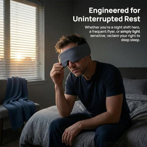 Uitee Eye Mask Blackout Cotton Blend DeepGray Blindfold for Sleeping Travel — view 4
