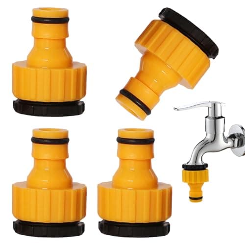 4 Pack Universal Hose Tap Connectors, 2 in 1 BSP Threaded Faucet Adapters for 3/4" & 1/2" Taps, Leak-Proof Garden Hose Connectors for Outdoor Watering Car Washing — view 2