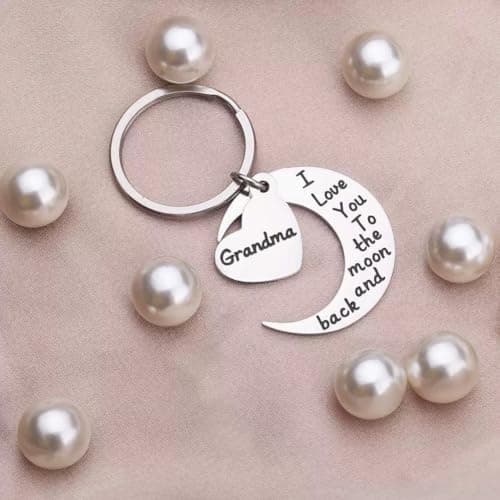 Xyvvol Grandma Birthday Gifts,''I Love You to The Moon and Back ''Stainless Steel Kering,Grandma Gifts for Birthday Chirstmas Mothers Day,Nanny Nana Nan Granny Nanna Gift — view 3