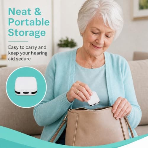 Portable Hearing Aid Case with Shockproof Silicone Cushion — view 4