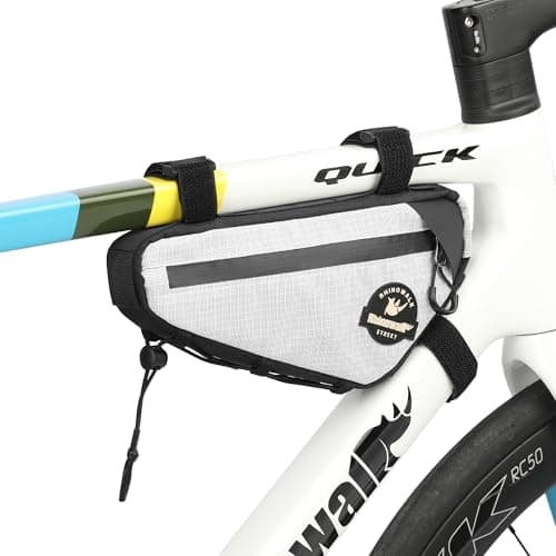 Rhinowalk Bicycle Triangle Bag Cosmopolis Series Lightweight Urban Bike Frame Bag Pack Under Top Tube Pouch Cycling Accessories(White) — view 4