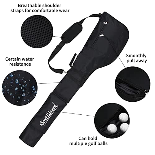 Portable Sunday Pencil Bag, Foldable Golf Club Carry Bag, Waterproof Training Case, Holds 7-12 Clubs — view 5