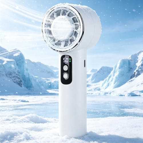 CTDMJ Portable Handheld Fan with Ice Cooler | Up tp 12Hrs Cooling |0-100 Speed Hand Held Fan | 20000 RPM Powerful Silent Motor | Hand Fan Rechargeable Mini Fan for Travel, Outdoor, Camping, Hiking