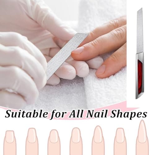 Metal Nail Files, Stainless Steel Nail Files - Double Sided Emery Board for Natural Nails, Heavy Duty Reusable Manicure Tool, Home Salon & Travel Essential — view 3