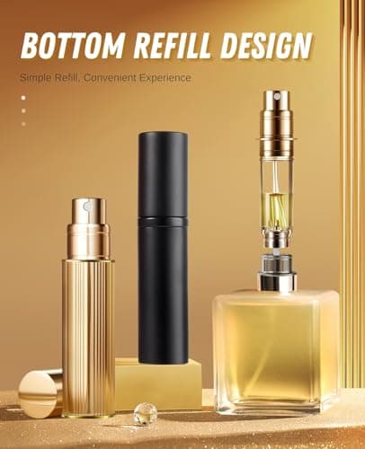 ASADAYS Perfume Atomiser Refillable - 10ml Portable Travel Spray Bottle, Leak Proof Mini Size Perfume Atomizer Bottom Filling, Cologne Dispenser with Men and Women (CA 10ml, Lavender Estate Purple) — view 3