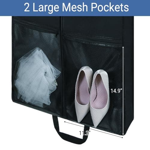 Belinlen 2 Pack 65 Inch/165cm Long Garment Bags with 4" Gusset for Dress — view 4