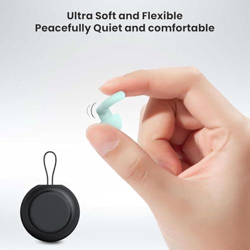 Noise-Cancelling Reusable Silicone Earplugs for Sleeping, Snoring, Work, Study, Concerts, and Noise Sensitivity – Soft Comfort Fit, 30–35dB Noise Reduction (Turquoise, One Size) — view 5