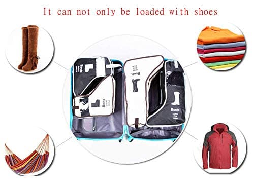 Portable 2 Pair Boot Storage Bags Dust Proof Shoe Bags,Zippered Tall Boots Organizer Protector Bag for Home and Travel (black) — view 4