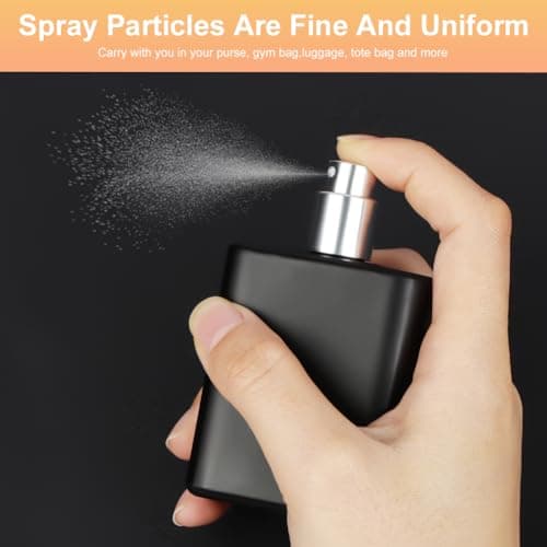 LOPHE Perfume Atomiser 2 x 50 ml, Refillable Perfume Travel Bottle, Black, Mini Portable Spray Bottle for Travel Men and Women — view 3