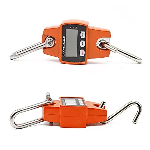 MUALROUS Mini Digital Crane Scale, 300kg/600lb Electronic Hook Hanging Scale for Farm Hunting Fishing Outdoor (Orange) — view 5