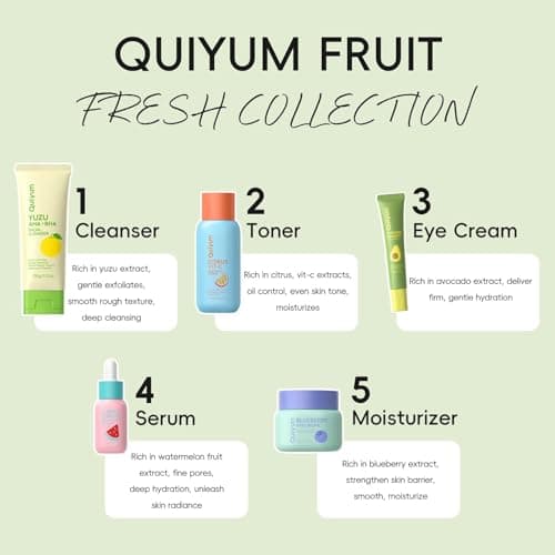 Quiyum Fruit Skincare Set, 5Pcs Face Care Routine Kit for All Skin — view 2