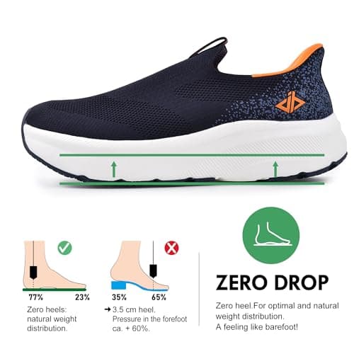 Mens Trainers Slip In Free up Hands Shoes Wide Toe Box Walking Sneakers — view 5