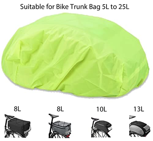 JSAHAH 20L Bicycle Rear Rack Rain Cover Bike Trunk Rain Cover Yellow — view 3