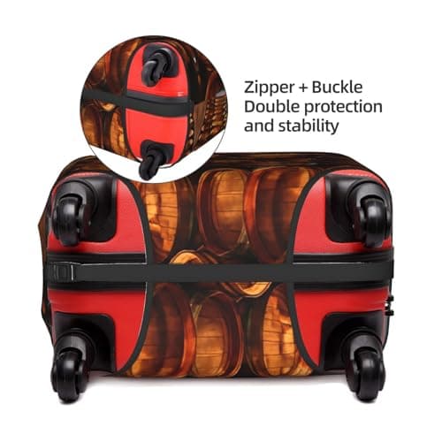 LEVNDIEJ Wine Cork Print Suitcase Covers For Luggage Elastic Luggage Cover Perfect For Travel Business Trips, White, M — view 4