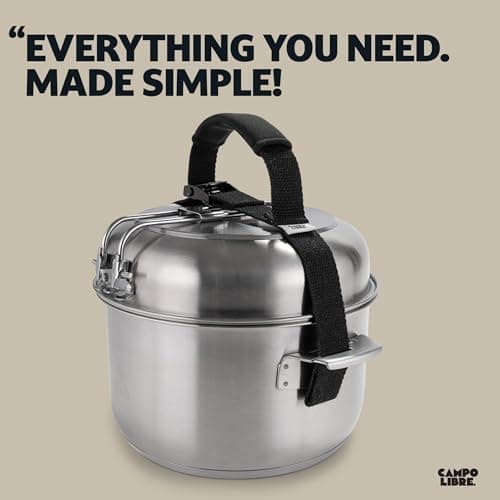 Campo Libre® Enzo Camping Cookware Set – Durable Stainless Steel Pots & Pan with ProCore Technology, Induction Compatible Outdoor Cooking Set, Compact Stackable Design, 6-Piece Cookware Set — view 2