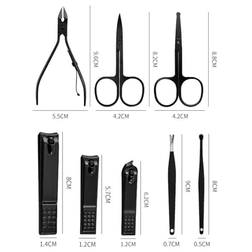 Manicure Set Professional Nail Clippers Kit Pedicure Care Tools-Stainless Steel Grooming Tools for Travel (Black-18pcs) — view 2