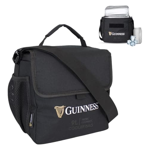 Guinness Backpack & Cooler Bag Set – Official 15” Laptop Rucksack (42x32x11cm) + 9L Insulated Lunch Bag | Work, School & Travel Bundle | Lightweight Black Bags with Adjustable Straps & Bottle Holders — view 5