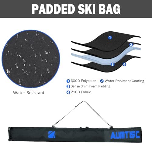 AUMTISC Ski Bag and Boot Bag Combo for 1 Pair of Ski and Boots,Adjustable Length Ski Bag — view 2