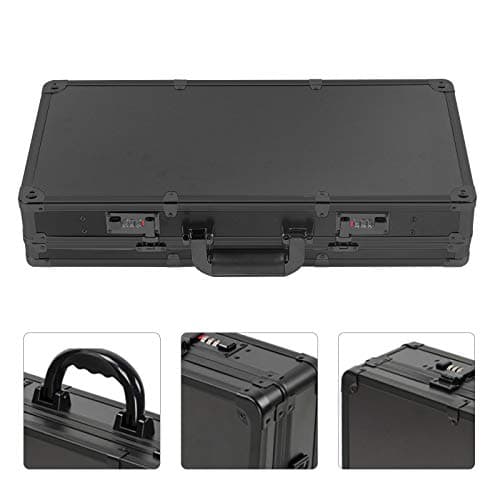 Barber Travel Organizer Tool Box Professional Beauty Salon Stylist Suitcase Portable Hairdressing Tool Case Hair Clipper Storage Display Box with Handle and Secure Numlock (Black, 55 * 27 * 10cm) — view 5