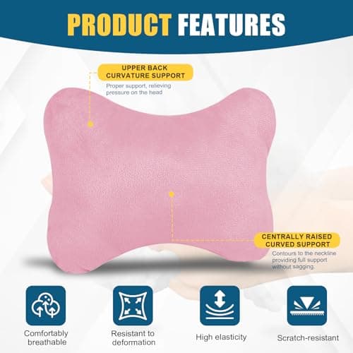 2 Pcs Car Neck Pillow,Headrest Car Seat Neck Support Pillows,Pillow Cushion — view 4