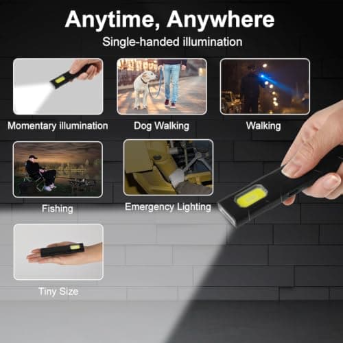 AXFEE Flat EDC Torch, USB C Rechargeable COB Work Light — view 6