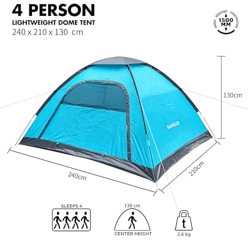 4 Man Camping Tent - 3 to 4 Person Dome Tent Lightweight, Waterproof Family tent, Compact, Quick Setup. Outdoors, Backpacking — view 3