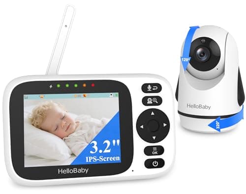 HelloBaby Baby Monitor with Camera and Night Vision No WiFi 3.2" IPS Screen