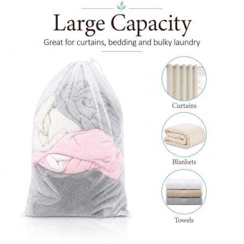 2-Pack 30 x 40 cm White Mesh Laundry Bags with Drawstring — view 6