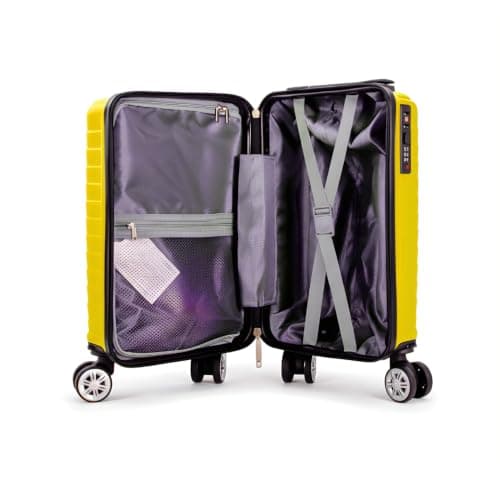 Ryanair Wizz Air Under Seat Suitcase | 2 Wheels | Lightweight Hard Shell Underseat Cabin Luggage | Fits 40x20x25cm | TSA Lock | (Yellow) — view 5