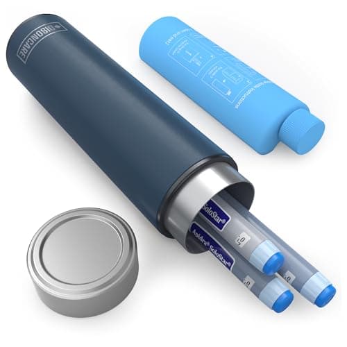 DISONCARE 60H Insulin Pens Cooler Travel Case Medicine Cooler for Travel TSA Approved EpiPen Carry Case with 2 Biogel Ice Pack Diabetic Trave Case with QR Medical Tag（Navy Blue）