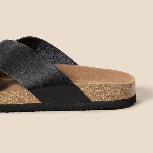 Amazon Essentials Men's Crossover Cork Sandals in Faux Leather, Black, 10 — view 4