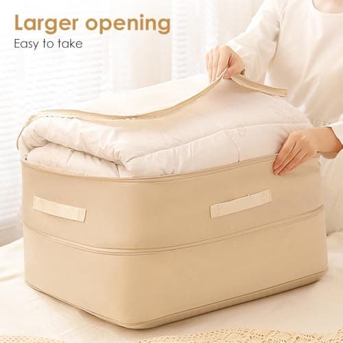 Compression Bag,Foldable Travel Storage Bag with Double Zippers Design& Reinforced Handles for Clothes, Blankets & Comforters Duvet — view 6