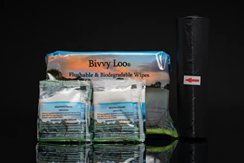 CarpLife Bivvy Loo Refill Pack – Portable Toilet Accessories - 40 Biodegradable Toilet Wipes, 12 Biodegradable Bivvy Loo Liners & 12 Sachets of Absorbent Waste Management Powder for Fishing, Camping — view 2