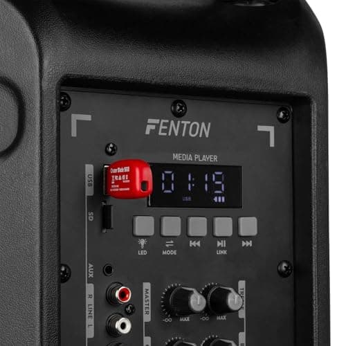 Fenton FT12LED MK2 12-Inch Portable PA System, 700W, Battery, Mic — view 4