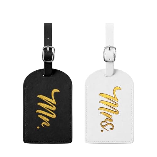 RAHHLIZS Mr and Mrs Luggage Tags Set of 2, Bride and Groom Gifts