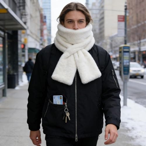 Scarf with Pockets for Women Pull Through Soft Neck Warmer — view 2