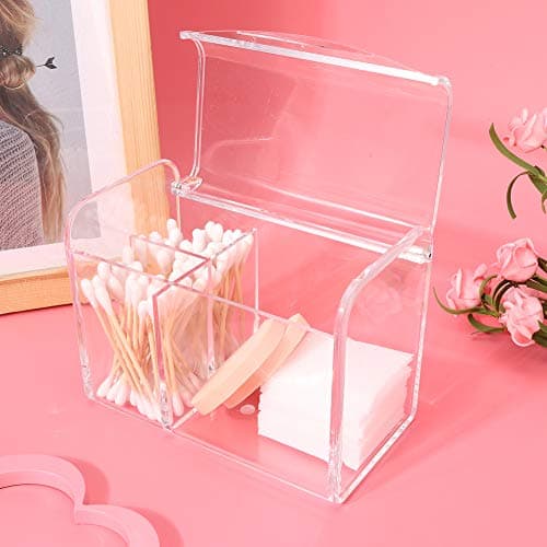 Brrnoo Transparent Cosmetic Organizer Box Vanity Puff Cotton Swab Holder — view 3