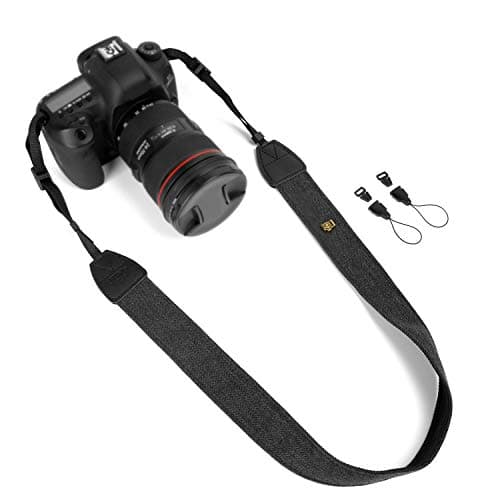 WANBY Camera Strap Weave Black Canvas Neck Shoulder Straps