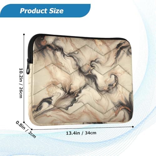xigua Champagne Gold Marble Laptop Sleeve 15-16 Inch Laptop Sleeve Bag, Shockproof Laptop Case Tablet Liner Pouch — view 3