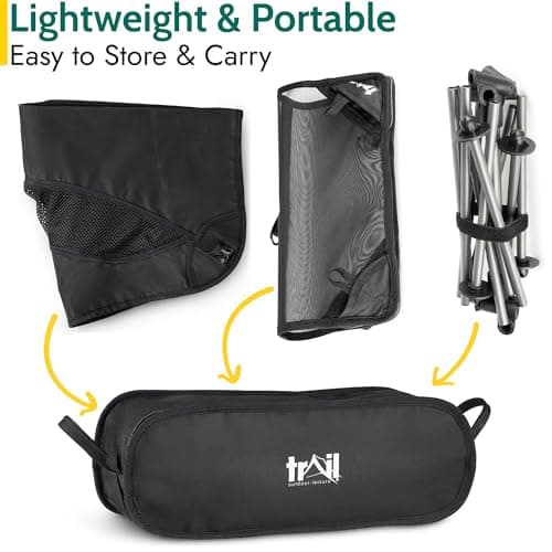 Trail Hawk Ultralight Camping Chair, Black — view 5