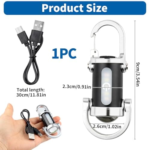 1200LM Super Bright Mini Keychain Flashlight Waterproof Rechargeable LED Lumilink Torch High Lumens EDC Pocket Flashlights for Emergency Power Flashlight Outdoor Hiking Camping [Energy Class A+++] — view 6