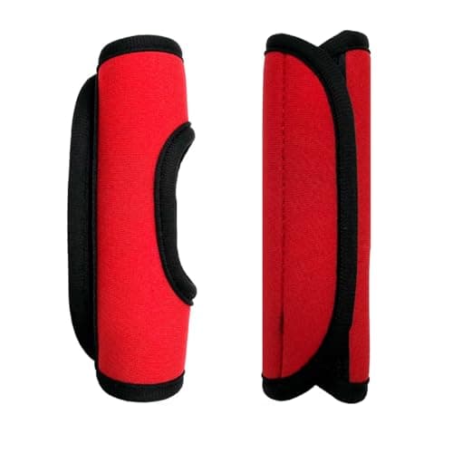 KOSTOO Neoprene Luggage Handle Wrap Soft Grip Handle Cover Luggage Identifier with Hollow Design for Suitcases Luggage Travel Accessories (3 PCS Red) — view 3