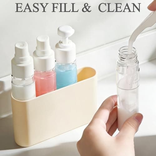 Aurdox Travel Bottles Set, TSA Approved Containers for Toiletries, 4 in 1 Set Dispensers Include Spray Bottles and Pumps Bottles with Silicone Case for Cosmetics and Liquids- Leakproof (Grey) — view 2